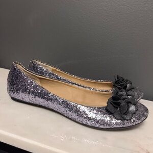 Kenneth Cole Reaction Glitter Sparkle Flower Ballet Flats